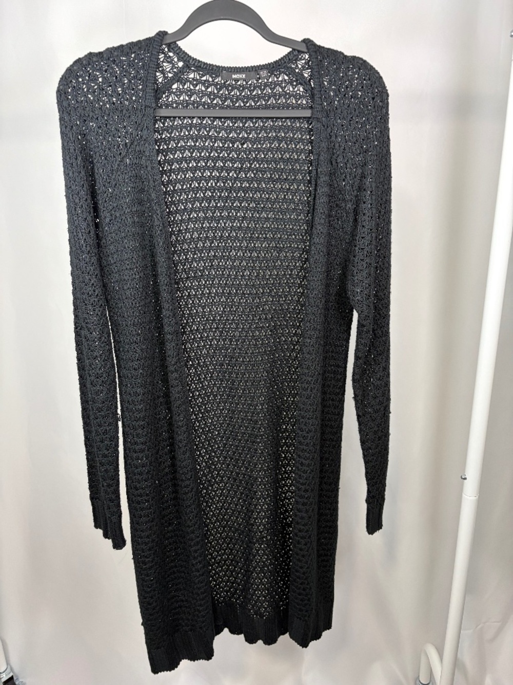MEXX Black Open Knit Longline Cardigan | Fits Adult Medium